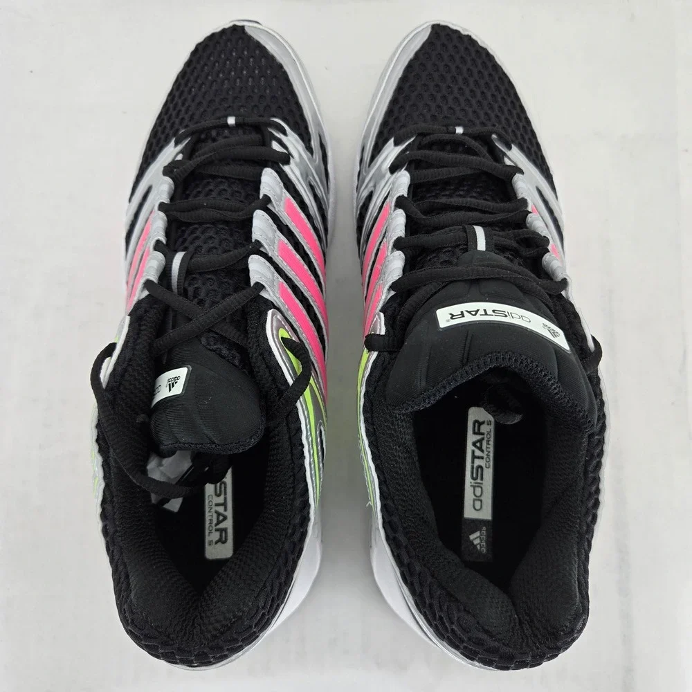 Adidas Adistar Control 5 Mens 10.5 Running Shoes Black Silver Pink JS0041 NEW